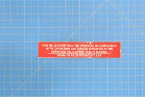 206-070-623-103 - Decal, Nameplate, Bell 206