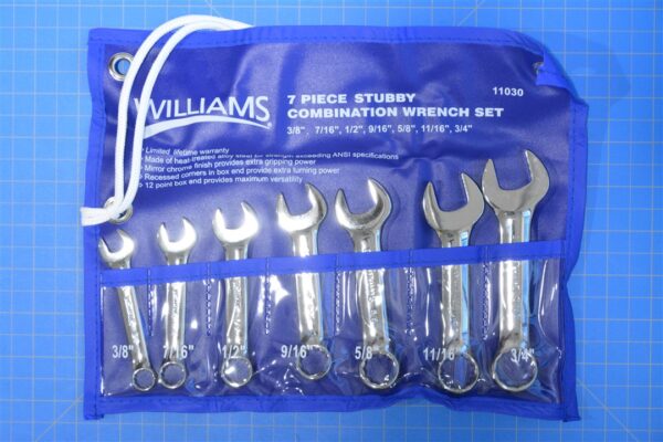 JHW11030 - 7 PC SAE STUBBY COMBINATION WRENCH SET