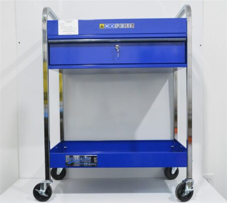 JHW50723A - 2 SHELVES WITH LOCKING DRAWER SERVICE CART BLUE
